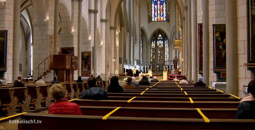 Messe im Dom mit Corona-Schutzmaßnahmen (katholisch1.tv)