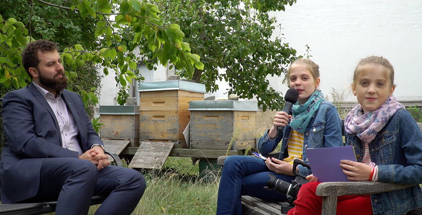 Interview_Kinderreporter fragen den Klimaschutzmanager_banner