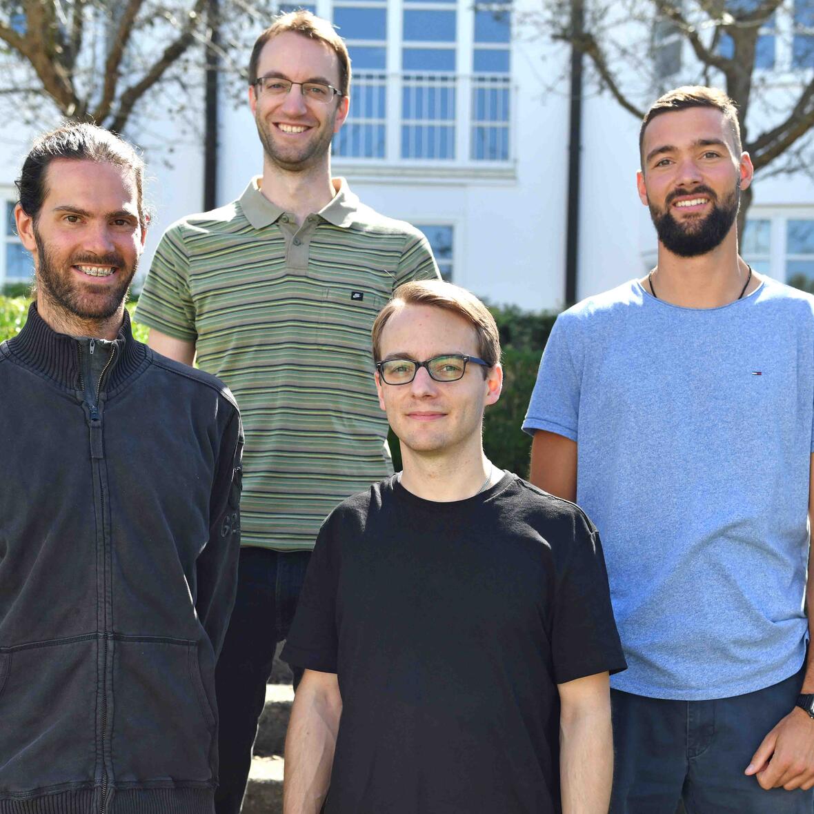 Der Pastoralkurs auf dem Weg zu Diakonen- und Priesterweihe (v.l.) Roland Weber, Michael Schmid, Jürgen Massinger, Stefan Riedel. (Foto: Nicolas Schnall / pba)