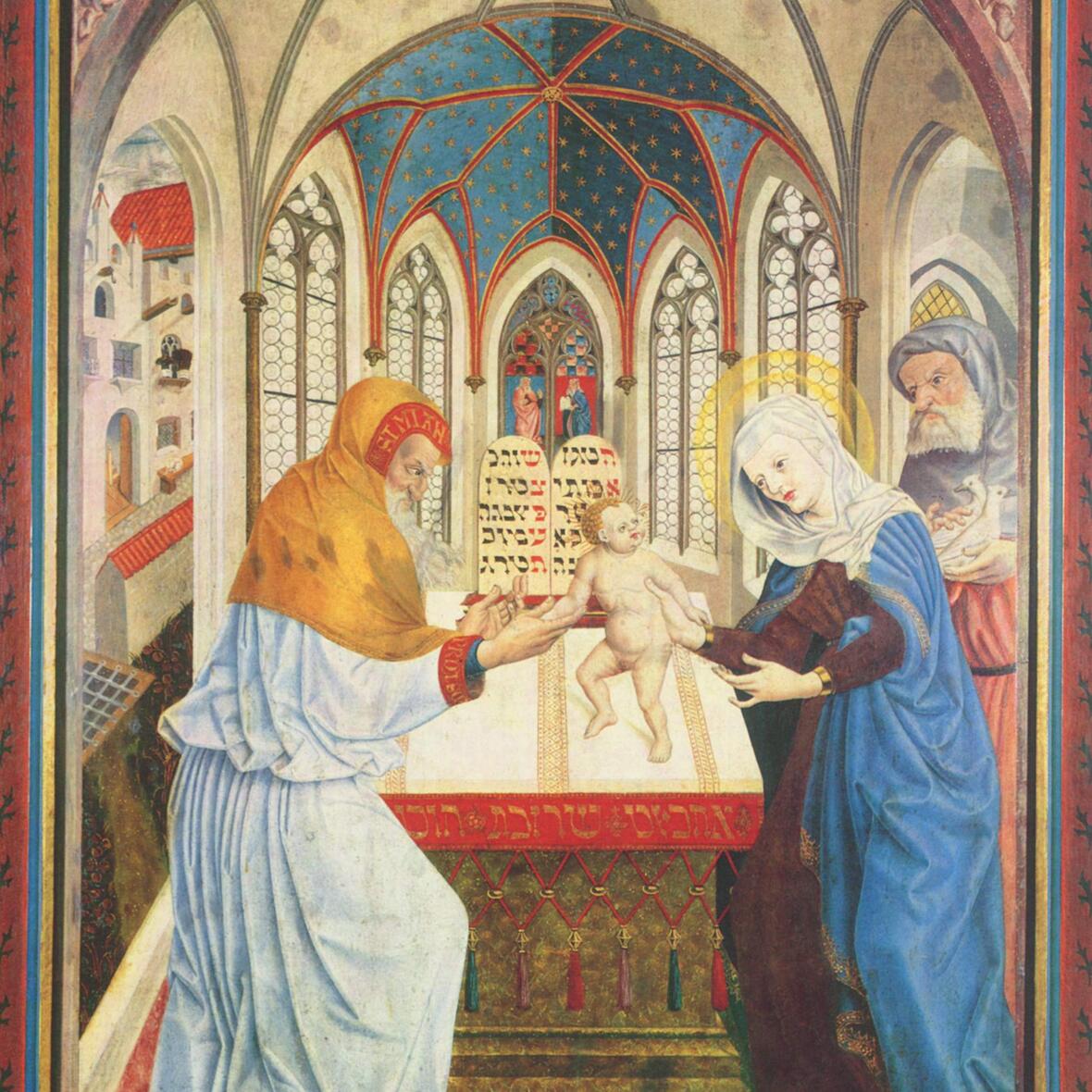 Darbringung im Tempel (Meister der Pollinger Tafeln, 1444)