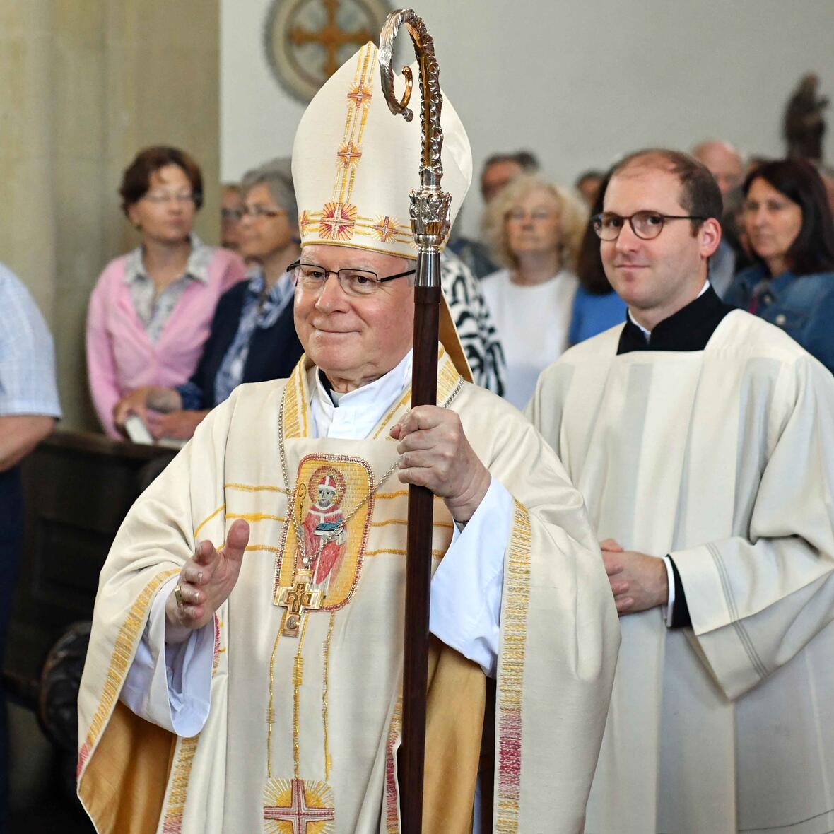 Das heutige Pontifkalamt zum Ulrichsfest war die letzte Amtshandlung von Bischof Konrad als amtierender  Bischof von Augsburg (Foto: Nicolas Schnall / pba).