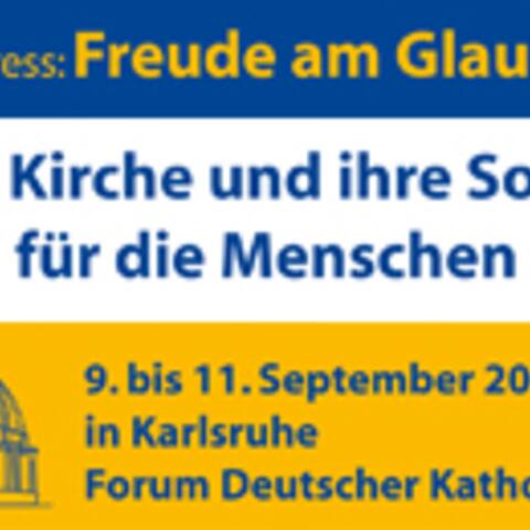 Titel des Flyers zum Kongress "Freude im Glauben", der in vielen Kirchen Deutschlands ausliegt.
