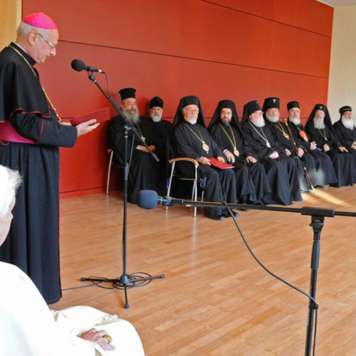 Begegnung von Papst Benedikt XVI. mit Vertretern der orthodoxen Kirchen am 24. September 2011 im Priesterseminar in Freiburg.