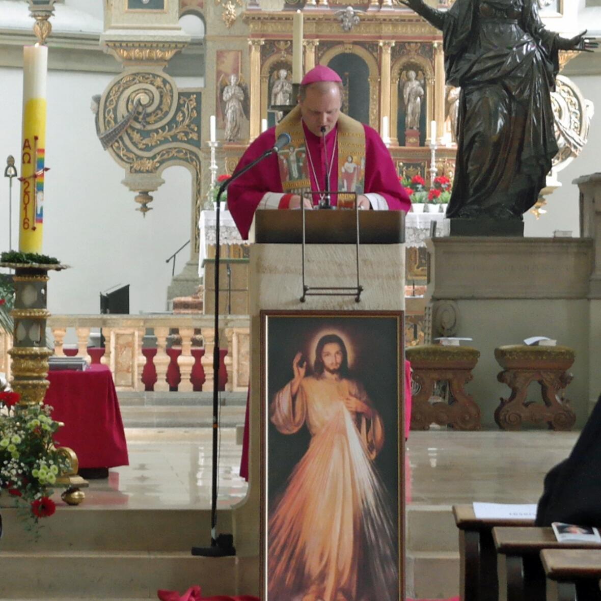 Weihbischof Wörner hielt die Katechese beim Sonntag der Göttlichen Barmherzigkeit (Foto: Karl-Georg Michel / pba).