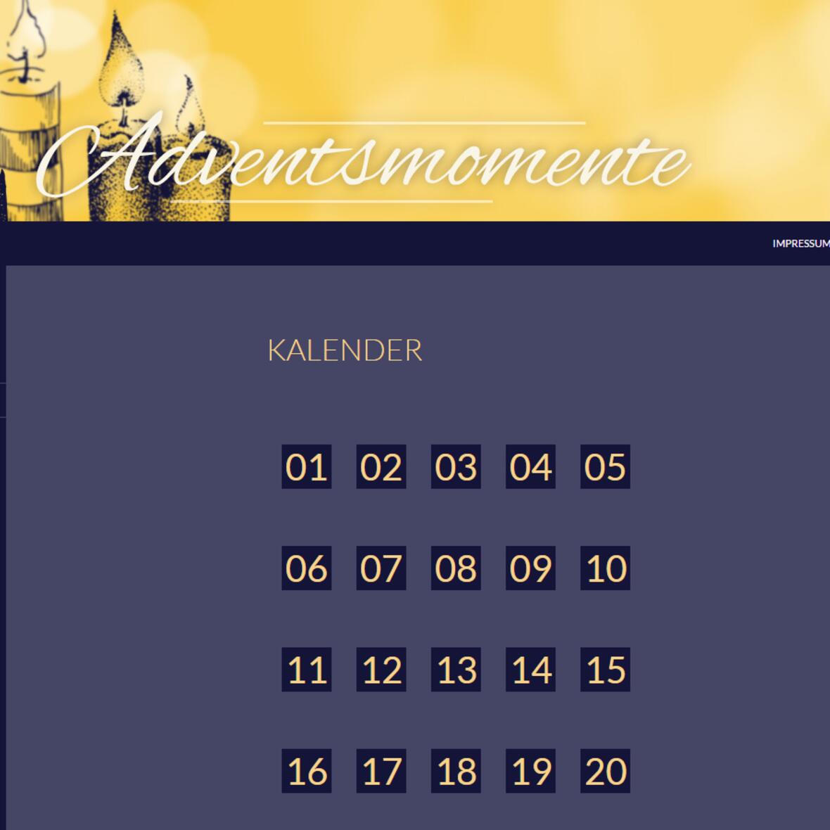 Sreenshot Adventsmomente.de