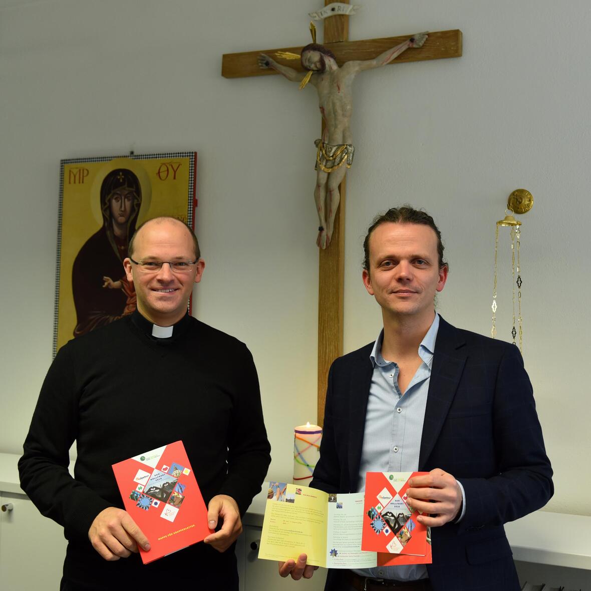 Diözesanjugendpfarrer Dr. Florian Markter und Thomas Kohler, Referent für Ministrantenpastoral, organisieren und betreuen die Romwallfahrt. (Foto: Simone Zwikirsch / pba)