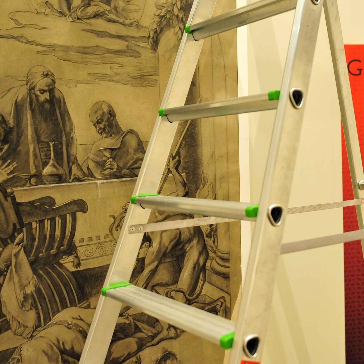 Die Aufbauarbeiten für die Sonderausstellung sind bereits in vollem Gang. (Foto: pba/Nicolas Schnall)