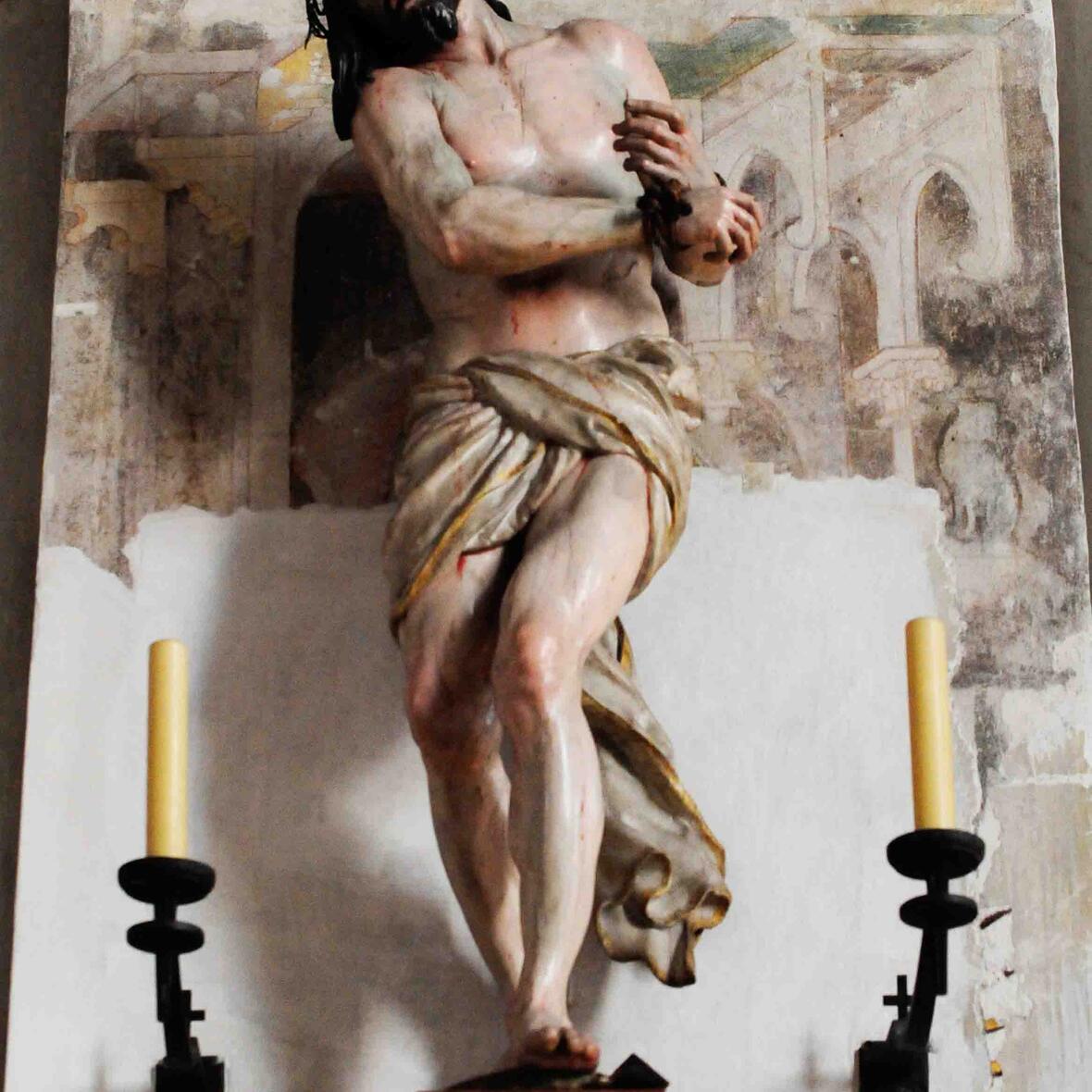 Zentrale Idee der Neugestaltung wird es sein, diese Christus-Figur von Georg Petel mit einzubeziehen. (Foto: Daniel Jäckel/pba)