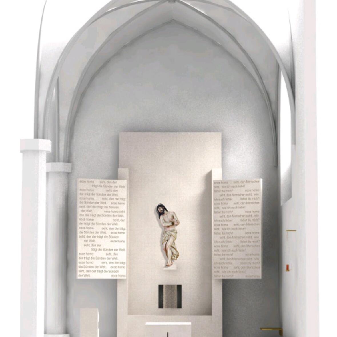 Modell-Ansicht des neugestalteten Sakramentsaltares (Grafik: Architekturbüro Huber).