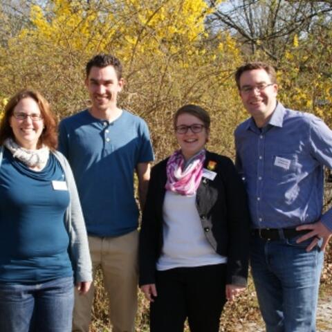 Der neue BDKJ-Diözesanvorstand (v.l.n.r.): Sabine Oechsle, Norbert Harner, Johanna Maierbeck, P. Christoph Lentz SAC.