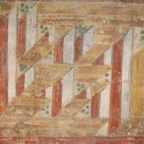 Mäander unter den Deckenbalken im Langhaus des Augsburger Doms. Bild. blfd