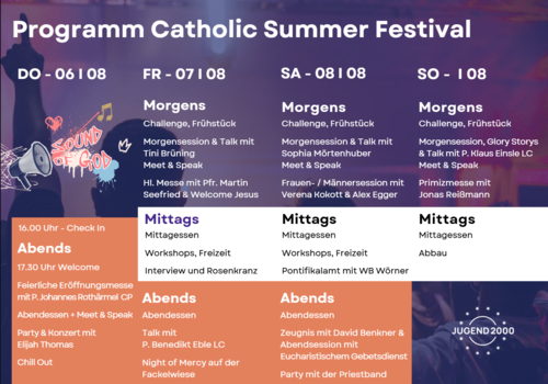 Programm Catholic Summer Festival 2026